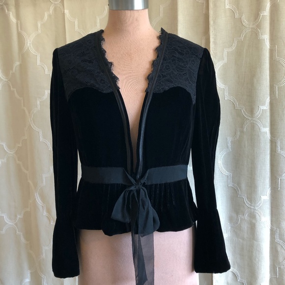 Elegant Calvin Klein Velvet Top - Picture 1 of 8